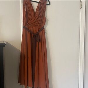 Modcloth Terracotta Midi Dress with Belt